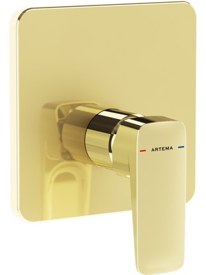 Artema Root Square A4282774 Ankastre Duş Bataryası, Soft Altın