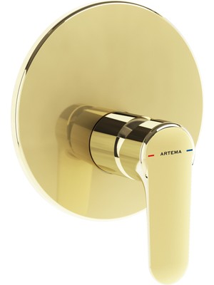 Artema Root Round A4282974 Ankastre Duş Bataryası, Soft Altın