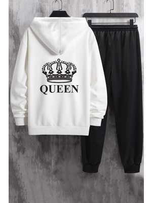 Uygun Tarz Unisex Quenn Baskılı Eşofman Takımı