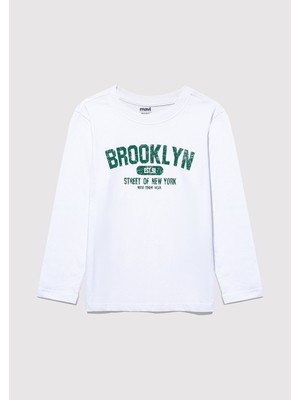 Mavi Brooklyn Baskılı Beyaz Tişört 6610223-620