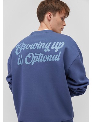 Mavi Sırt Baskılı Mavi SWEATSHIRT0S10269-87737