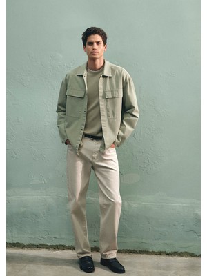 Mavi Mitte Street Ekru Kanvas Jean Pantolon Erkek Normal Bel Desenli Denim Model