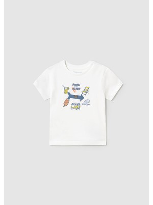 Mayoral Erkek Bebek Baskılı Tshirt Beyaz