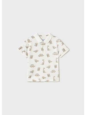 Mayoral Erkek Bebek Yakalı Tshirt Dinazorlu Krem