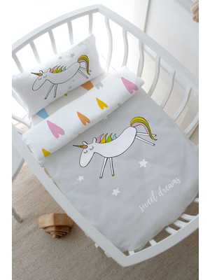 Tuğba Kuğu Park Yatak Nevresim Takımı (80 x 120) - Pure Baby Serisi - Doodle Unicorn