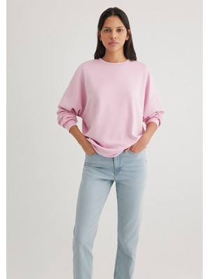 Mavi Lux Touch (TENCEL™) Bisiklet Yaka Pembe Modal Sweatshirt 168837-71117