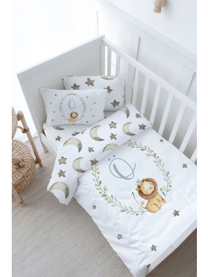 Tuğba Kuğu Bebek Boy Nevresim Takımı (100X150) - Little Lion Series - Ö Harfi