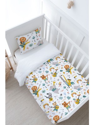 Tuğba Kuğu Bebek Boy Nevresim Takımı (100X150) - Iconic Serisi - Hayvanlı Müzik Grubu