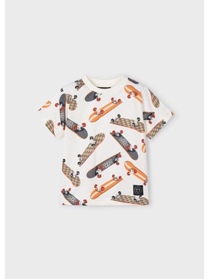 Mayoral Erkek Çocuk Baskılı Tshirt Turuncu