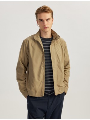 Koton Dik Yaka Uzun Kollu Cep Detaylı Fermuarlı Mevsimlik Ceket