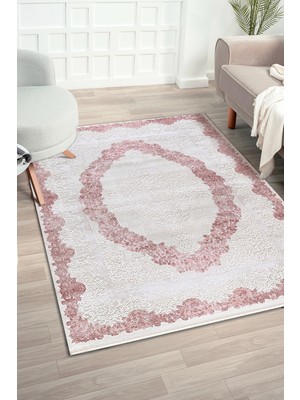 Kreasyon Halı Elkenz EK011 Beyaz Uzun Ömürlü Yumuşak Dokulu Salon Mutfak Koridor Oturma Odası Yolluk Halı