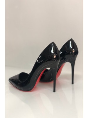 Hayy Shoes Siyah Rugan Stiletto Topuklu Ayakkabı