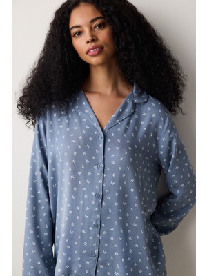 Penti Chloe Gömlek Pantolon Gri Pijama Takımı