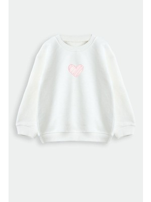 Markoll 1-5 Yaş Kalp Baskılı Sweatshirt Taytlı Alt-Üst Takım