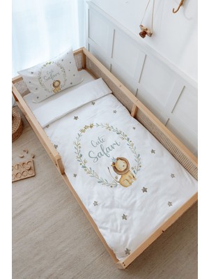 Tuğba Kuğu Montessori Nevresim Takımı (100 x 200) - For Baby Serisi - Aslanlı Çember