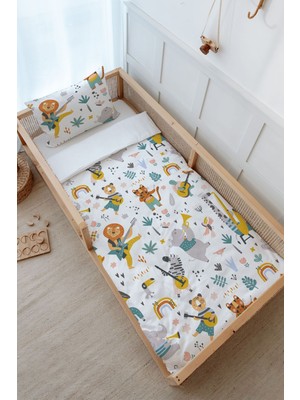 Tuğba Kuğu Montessori Nevresim Takımı (100 x 200) - Iconic Serisi - Hayvanlı Müzik Grubu