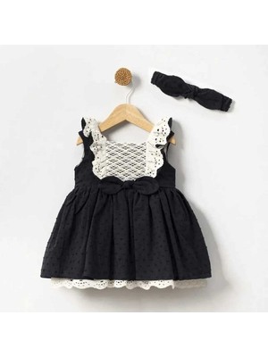 Lema Bandanalı Fistolu Vintage Özelgün Kız Bebek Elbise