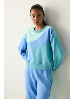 Penti Çok Renkli Bisiklet Yaka Dikiş Detaylı Sweatshirt