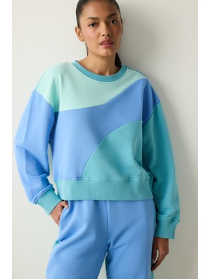 Penti Çok Renkli Bisiklet Yaka Dikiş Detaylı Sweatshirt
