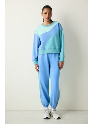 Penti Çok Renkli Bisiklet Yaka Dikiş Detaylı Sweatshirt