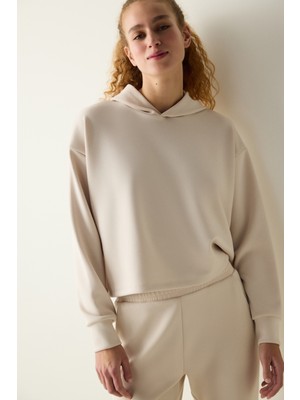 Penti Açık Bej Kapüşonlu Silky Touch Sweatshirt