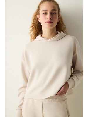 Penti Açık Bej Kapüşonlu Silky Touch Sweatshirt