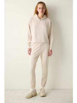 Penti Açık Bej Kapüşonlu Silky Touch Sweatshirt