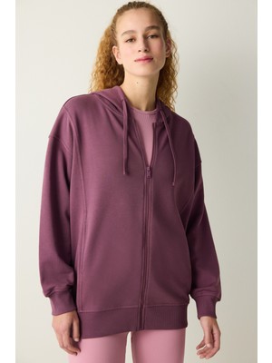 Penti Mürdüm Oversize Kapüşonlu ve Fermuarlı Hoodie