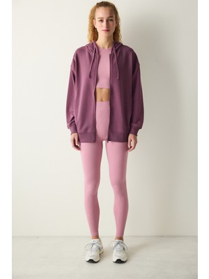 Penti Mürdüm Oversize Kapüşonlu ve Fermuarlı Hoodie