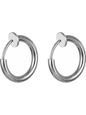 Chavin 12 mm Çelik Silver Deliksiz Kulaklar Için Yaylı Kapama Küpe EV25BY-12