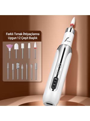 Veryfit 12 Başlıklı Elektrikli Manikür Pedikür Tırnak Bakım Aleti 3 Modlu Kullanım Özelliği ile