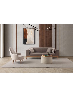Edsy Home Rebull 3+3+1+1 Koltuk Takımı Kahverengi + Sütlü Kahve