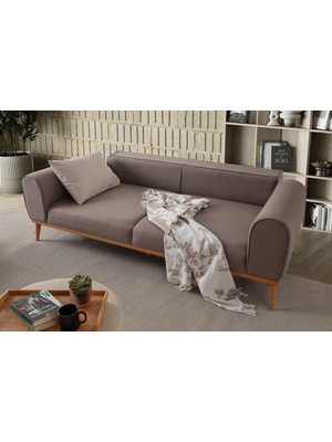 Edsy Home Rebull 3+3+1+1 Koltuk Takımı Kahverengi + Sütlü Kahve