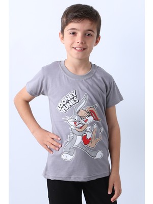 HÇM Erkek Çocuk Tshirt Karakter Baskılı Bisiklet Yaka F16