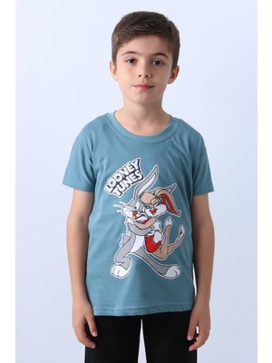 HÇM Erkek Çocuk Tshirt Karakter Baskılı Bisiklet Yaka F16