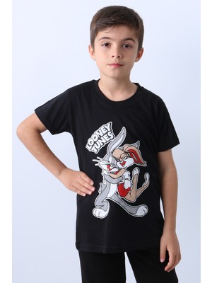 HÇM Erkek Çocuk Tshirt Karakter Baskılı Bisiklet Yaka F16