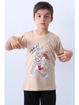 HÇM Erkek Çocuk Tshirt Karakter Baskılı Bisiklet Yaka F16