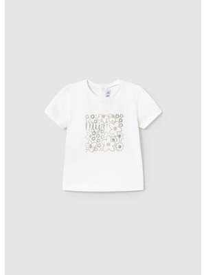 Mayoral Kız Bebek Baskılı Tshirt Beyaz