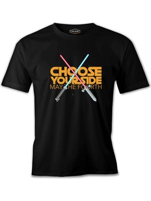 May The Fourth Chose Your Side Siyah Erkek Tshirt