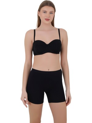 Merry Secrets Kadın Boxer Külot - Lastikli Bel ve Yumuşak Kumaş 3'lü Özel Paket (Siyah, Beyaz, Ten Renk)