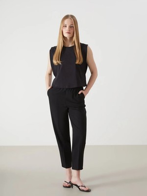 Lc Waikiki Lcw Vision Siyah Beli Lastikli Kadın Pantolon T T