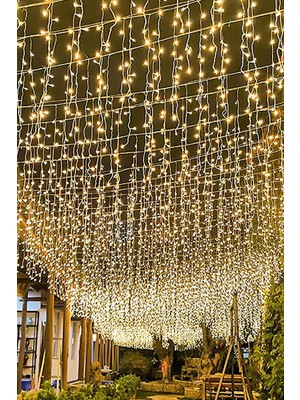 Techno Station 4 Metre 8 Fonksiyonlu Perde LED 96 Ledli 50 x 60 x 70  cm  Saçaklı Kablolu Fişli
