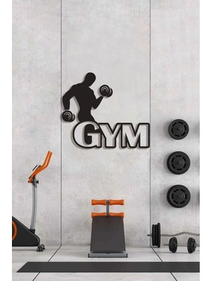 Fitness Gym Ahşap Duvar Dekoru-Spor Salonu Dekoru 50X40