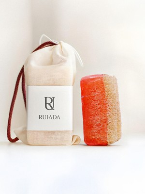 RUIADA %100 Doğal Kabak Lifli Gül Sabunu 130 Gr. (Hand Made)
