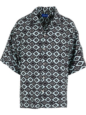 Jack & Jones Rahat Siyah Erkek Gömlek Jormarshall Casa Aop Shırt Ss