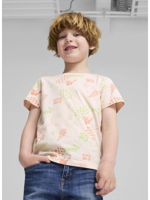 Puma Desenli Pembe Kadın T-Shirt 68188150.T-ESS+ Puma Fc Aop Tee