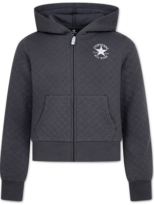 Converse Kapüşon Yaka Düz Siyah Kadın Eşofman Üstü 4CG807-GDA-CNVG Star Poıntelle Full