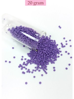 Just Cheap Store Dökme Cam Kum Boncuk (11/0) 2 mm - 20 Gram -  Eflatun - BNC020