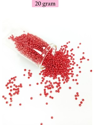 Just Cheap Store Dökme Cam Kum Boncuk (11/0) 2 mm - 20 Gram -  Kırmızı - BNC004
