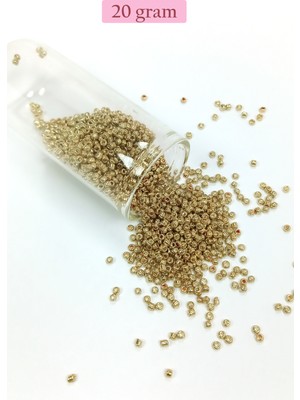 Just Cheap Store Dökme Cam Kum Boncuk (11/0) 2 mm - 20 Gram -  Altın - BNC024